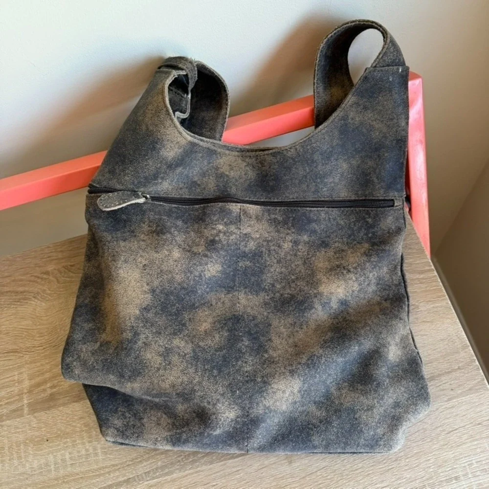 Cofi Genuine‎ Leather Black & Bronze Splatters Hobo Bag Purse Coastal Cowgirl